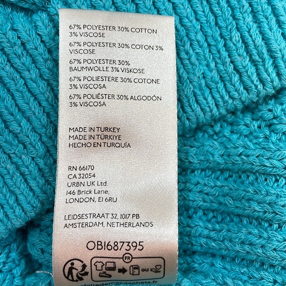Pilcro Sweater Tank Size XL Aqua Blue Knit Top EUC - Picture 9 of 9